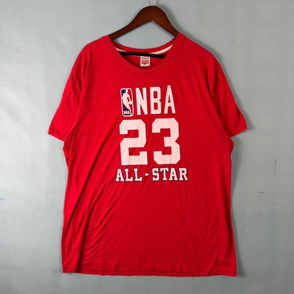 Homage Mens 3XL Red NBA All Star 23 Michael Jordan Single Stitch Tee Made in USA